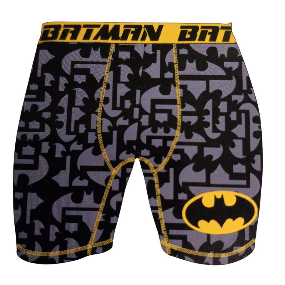 Bioworld Size XL 40 42 Boxer Briefs Mens Batman Logo Black Yellow DC Comics NEW